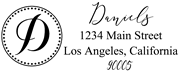 Solid Line and Dot Border Letter D Monogram Stamp Sample